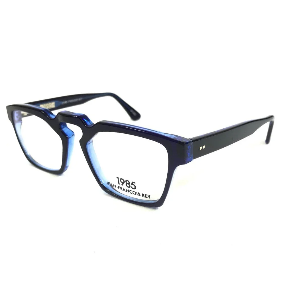 Jean-Francois Rey Eyeglasses Frames NIXON 2525 Black on Clear Blue 51-19-150
